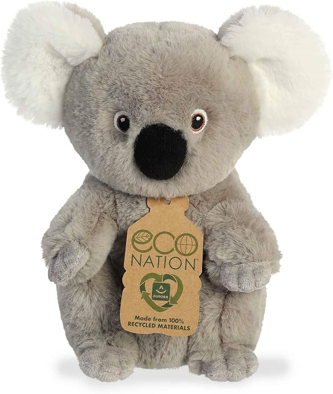 Aurora® Responsibly Made Eco Nation™ Koala Stuffed Animal - Ideal for Playtime Adventures - Perfect for Birthdays or Just Because - Gray 7.5 Inches