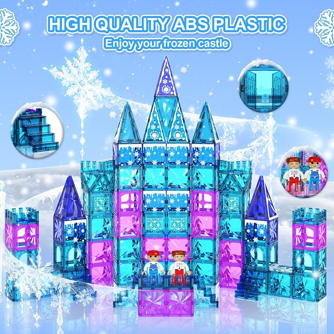 Paaxido Magnetic Tiles, 102 Pieces Diamond Magnetic Building Blocks for Girls, Princess Castle Kids Magnet Toys, STEM Educational Toys Gifts for Kids Toddlers Girls & Boys 3 4 5 6 7 8+ Year Old