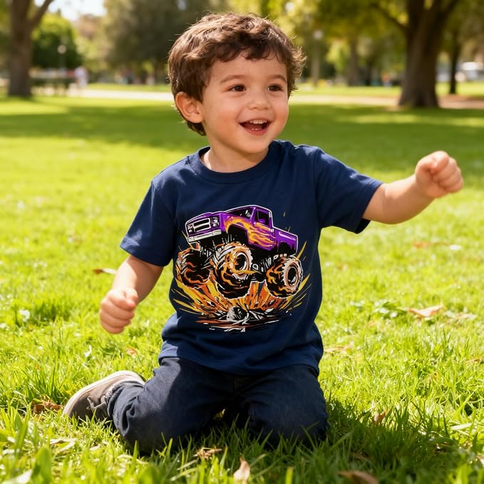 Funnycokid Toddler Boys Shirts Graphic T-Shirt Kids Short Sleeve Tees 2-7 Years