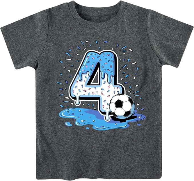 Lovekider 2-5 Years Birthday Boy Shirt Construction Party T-Shirts Excavator Cotton Short Sleeve Tee Dark Grey