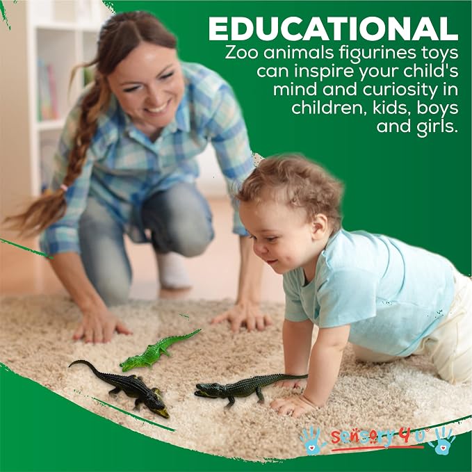 Crocodile Toys, 16 Pack 6 Inch Alligator Action Figures, Party Favors