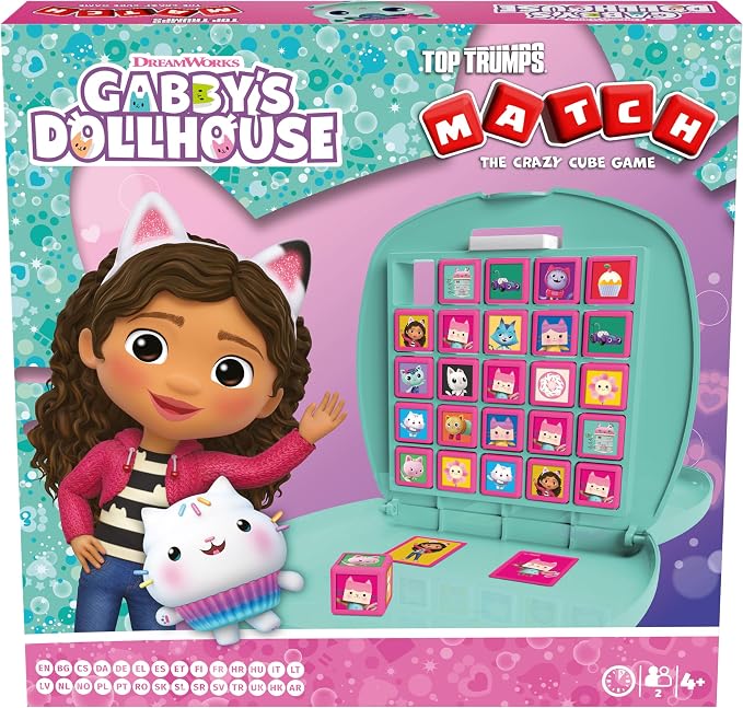 Top Trumps Match Game Gabby's Dollhouse – Family Board Games for Kids and Adults – Matching Game and Memory Game – Fun Two Player Kids Games – Memories and Learning, Board Games for Kids 4 and up