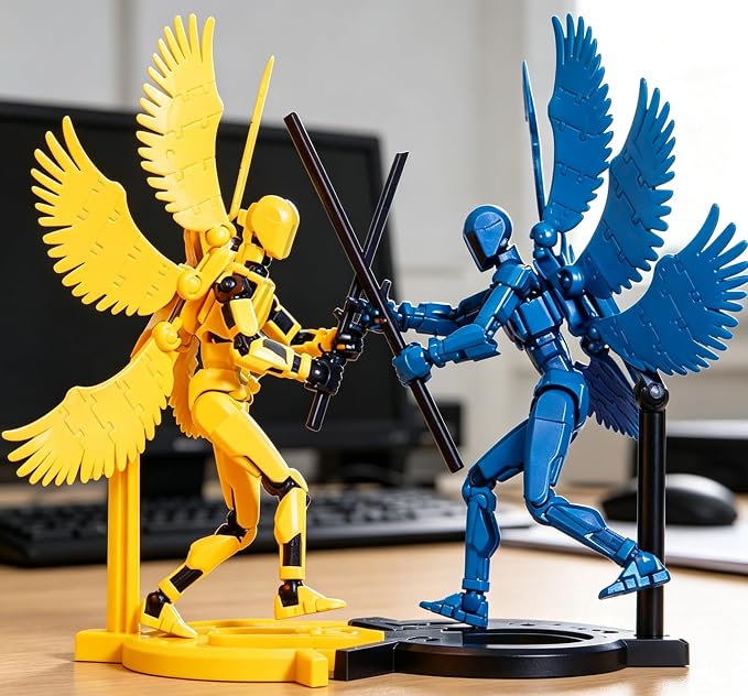 2026 New Assembly Required-Titan 13 Action Figure,Dummy Robot 13 Action Figures Set,3D Printed Multi-Jointed Action Figures,Nova 13 Action Figure for Collectors Desktop Decorations(White Angel)