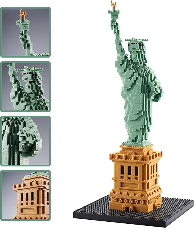 KLMEi Statue of Liberty Micro Blocks Building Sets Mini Bricks Building for Adults, New York Famous Landmark Architectural Model Toys for Kids Age of 14+ 2810 PCS