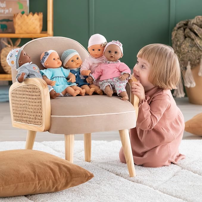 Corolle Bébé Calin Maud - 12" Soft Girl Baby Doll with Vanilla Scent, Blue Outfit & Sleeping Eyes for Girls Ages 18 Months+, Cute Reborn Realistic Baby Dolls for 2 Year Old Girls