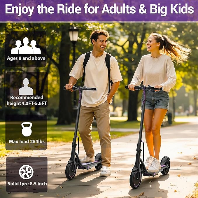 Aovowheel Electric Scooter for Adults, Folding E Scooter with 350W/500W Motor 16/24 Mph Top Speed, Max 19-23 Miles Long Range, 8.5''/10''/14''Tires Commuting Scooters with Dual Brakes System, APP