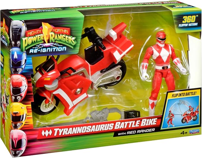 Power Rangers Mighty Morphin Re-Ignition - Tyrannosaurus Battle Bike with Red Ranger Figure by Playmates Toys