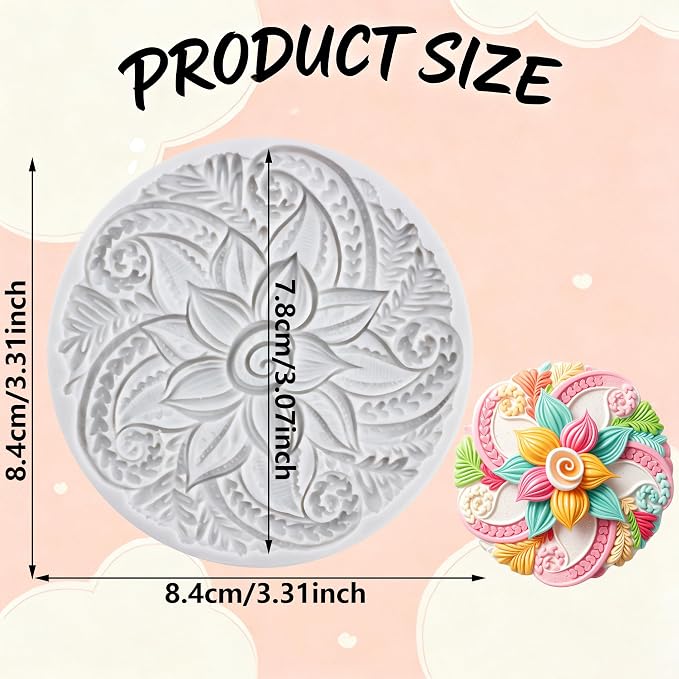 Baroque Silicone Molds Baroque Polymer Clay Mold for DIY Crafts Epoxy Resin Casting Air Dry Polymer Clay Plaster Jewelry Making