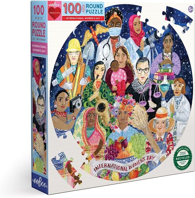 eeBoo 100 Piece Puzzle for Kids - International Women's Day Children's Puzzle Celebratory, Large Pieces for Small Hands to Develop Motor Skills