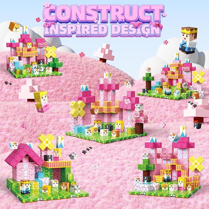 150 PCS Magnetic Blocks, Magnetic Building Blocks Cubes, Princess Magnet Toys for Kids Ages 3+, Magnet Blocks with 4 Bottom Plate for Girls, STEM Toys & Ideal Christmas Birthday Gift