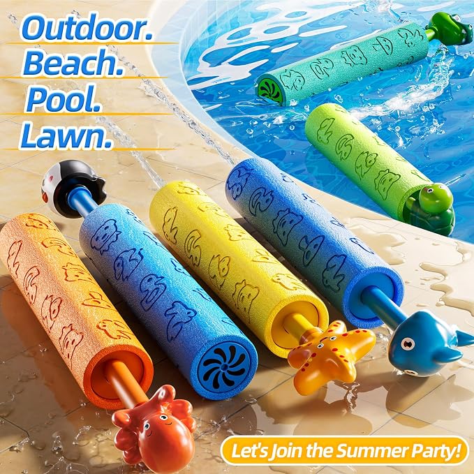 6 Pack Water Guns for Kids Adults, Pool Toy for Boys Girls Ages 4-8 8-12, Ideas Gift Toys for Summer Outdoor Swimming Pool Backyard Beach Water Game