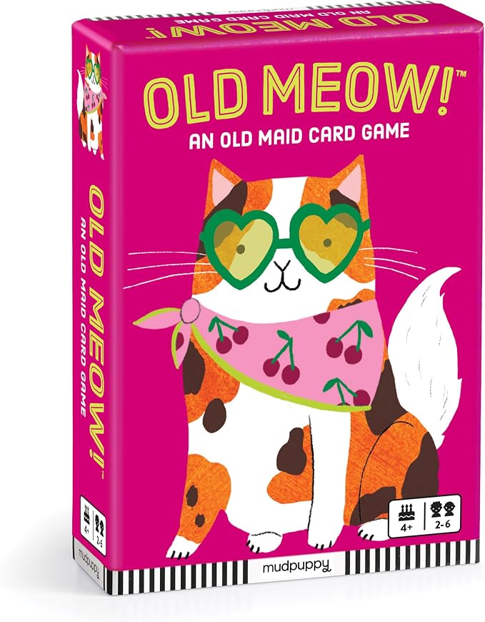 Mudpuppy Old Meow! – Feline Version of Classic Kids Old Maid Card Game with Cute Illustrations of Cats for Children Ages 4 and Up, 2-4 Players