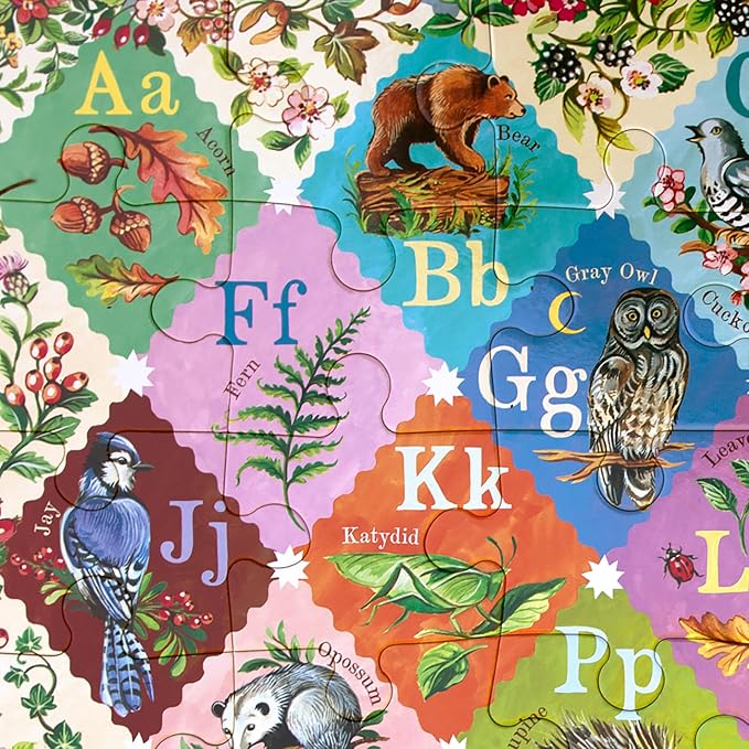 eeBoo 36 Piece Giant Floor Puzzle - A is for Acorn Children's Puzzle Alphabet & Animal Themed, Large Pieces for Small Hands to Develop Motor Skills