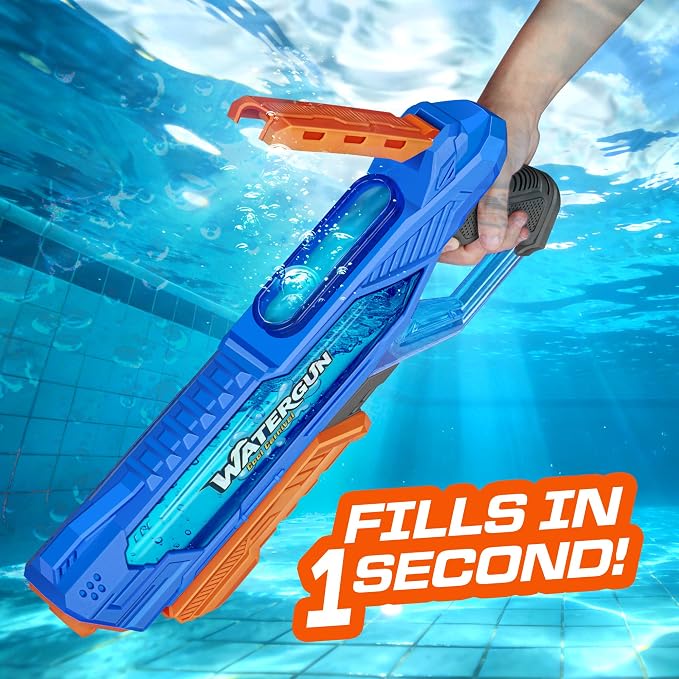 Quanquer 1000cc Water Guns for Kids Adults - 2 Pack Fast-Fill Super Squirt Blaster Soaker with 32 Feet Shooting Range Pump Action Summer Gift Outdoor Toys for Swimming Pool Beach Water Fighting