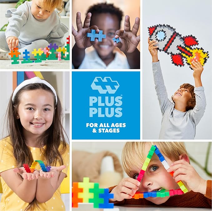 PLUS PLUS 240 Piece Jungle Mix Tube - Mini Interlocking Building Blocks Set, Stem Toys for Kids - Sensory Bin Fillers/Math Manipulatives Classroom Must Haves Gifts for Boys & Girls