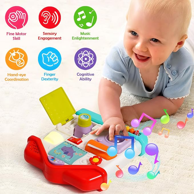 Musical House Busy Board for Toddlers 1-3, 9-in-1 Activity Toy | Light-Up House with Music, Fine Motor & Screen-Free Toddler Play, Activity learning Toys for 1 + Year Old