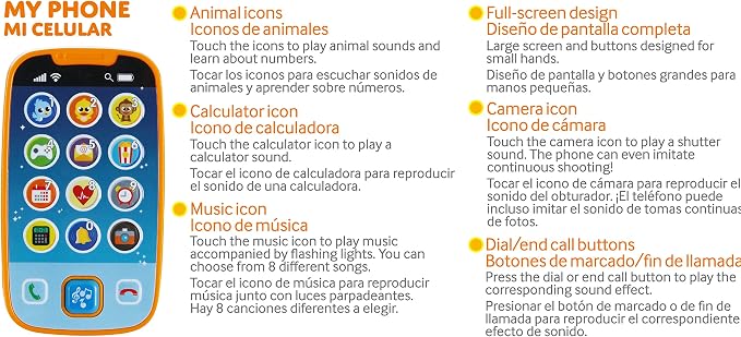 JOYIN Smartphone Toys for Baby, Remote Control Baby Phone with Music, Learning Toy, Birthday Gifts for Infants, Kids, Boys and Girls
