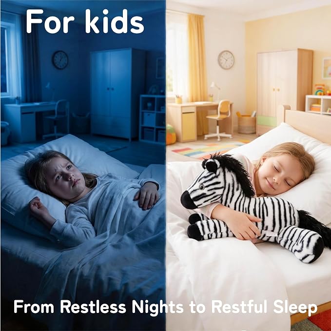 Niuniu Daddy 20" 3.3 lb Weighted Zebra Stuffed Animal for Adults Kids, Giant Large Soft Body Pillow Plush Toy for Sleeping Huggable, Gift for Everyday Comfort