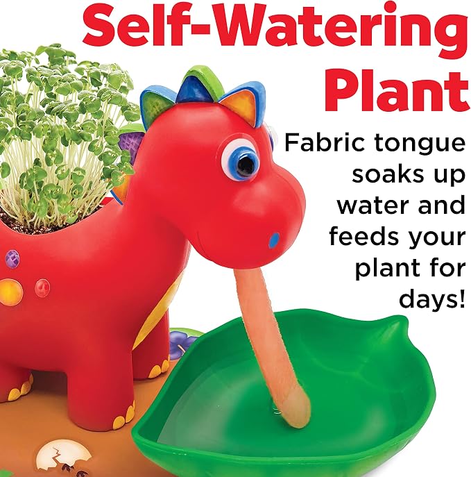 Creativity for Kids Dinosaur Self Watering Plant Pet, Kids DIY Kit, Dinosaur Crafts for Boys, Outdoor Summer Fun (Ages 6+)