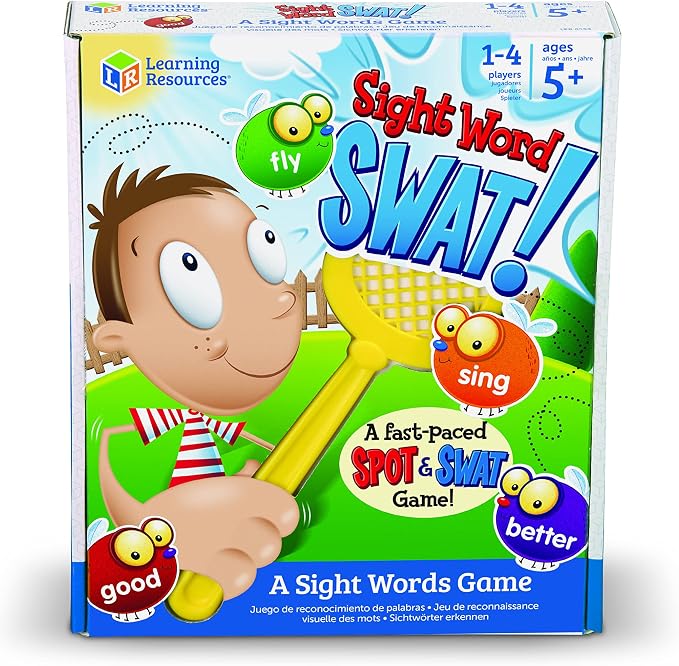 Learning Resources Sight Word Swat A Sight Words Game - Phonics Flash Cards, Board Games for Kids, Montessori Spelling , Homeschool, Classroom Must Haves, Teacher Supplies, Gifts for Boys and Girls