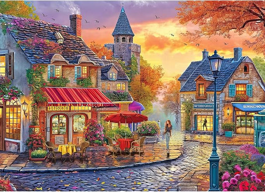 Puzzles for Adults 1000 Pieces,The Streets of Autumn Jigsaw Puzzle with 1:1 HD Poster, Perfect Interlocking No Dust, Stress Relief Ideal Gift for Family Games