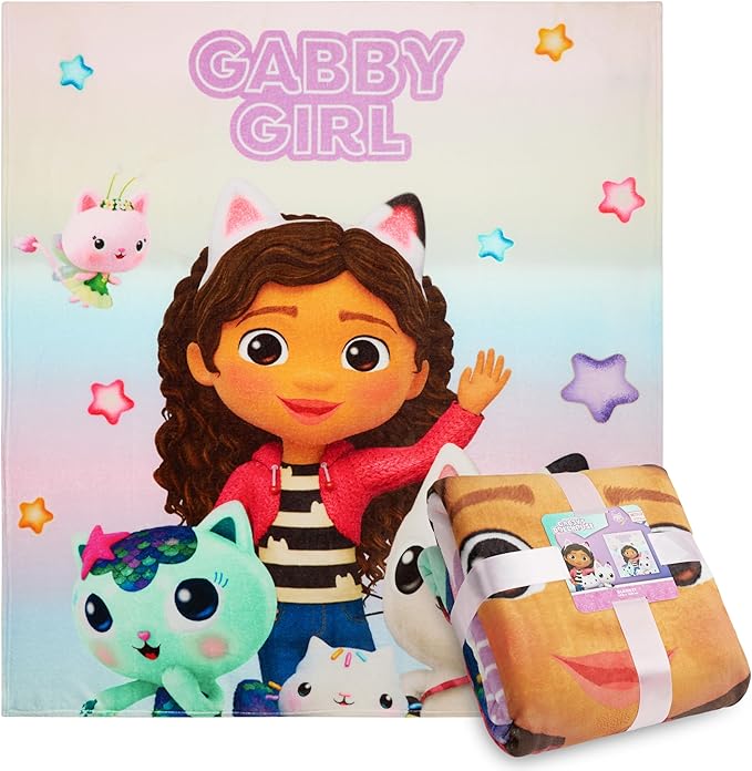 Gabby's Dollhouse Fleece Bed Blanket for Kids Super Soft Blanket Fleece Throws 59.1” x 51.2” Warm Blankets - Girls Gifts