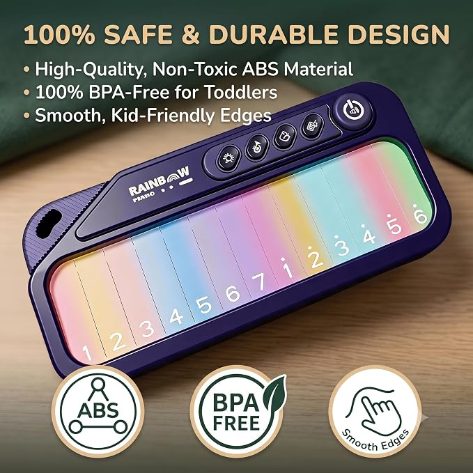 Kids Piano Keyboard Toy for Toddlers Age 3-6, Light Up Musical Learning Toy with LED Screen, Interactive Dual Style Retro & Rainbow Backlit Keyboard, Educational Music Toy, Birthday Gift for Kids
