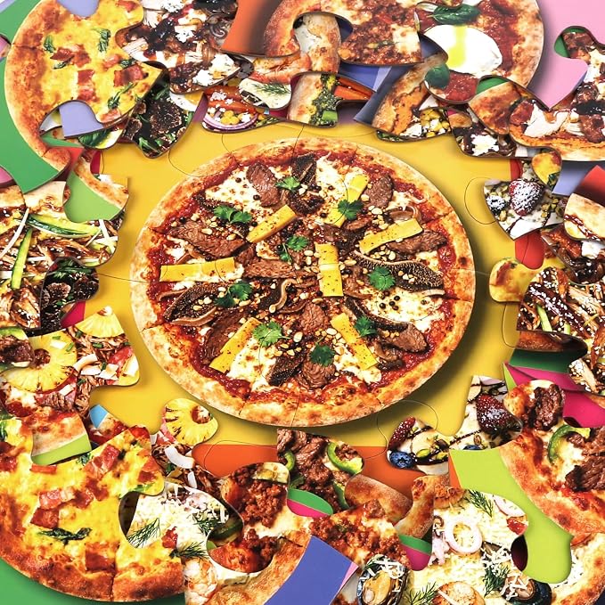 IFLOVE Pizza Floor Puzzle for Kids — 48 Piece Jumbo Jigsaw Puzzle, Food-Themed Puzzle with Colorful Pizza Slices, Educational Toy Birthday for Boys Girls Ages 3-8