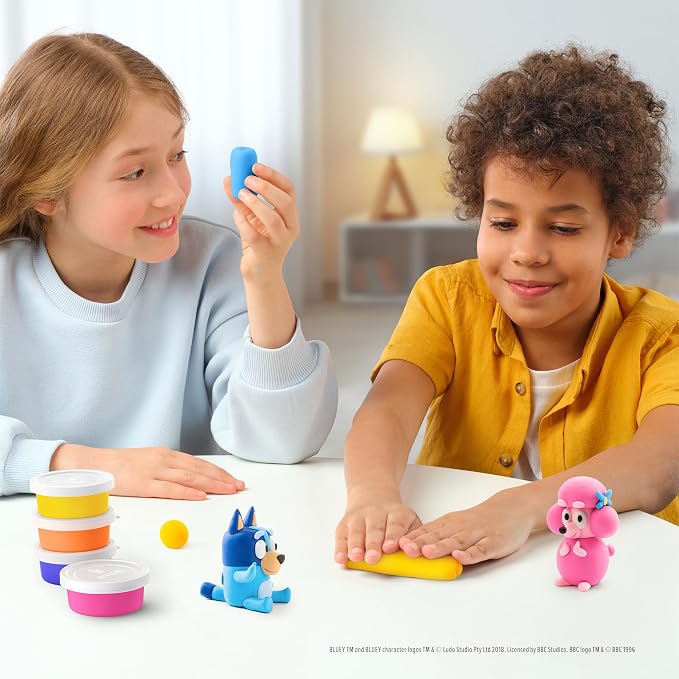 HEY CLAY Bluey & Friends - Air-Drying Clay for Kids - Arts and Crafts Creative Modeling Clay Kit Children Ages 4-8 (Coco)