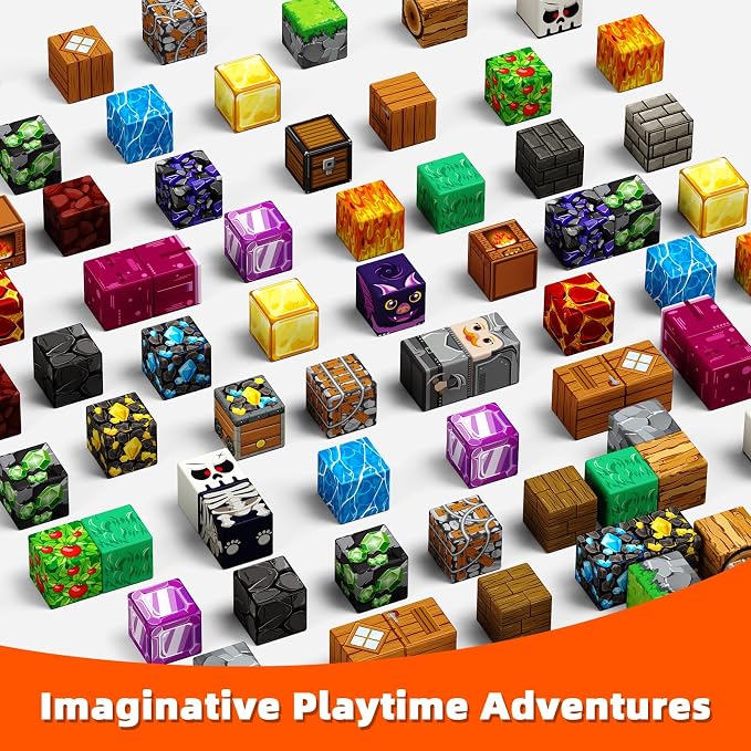 200PCS Magnetic Blocks, Magnetic Building Cube Set for Kids Ages 3+, Constructions STEM Stacking Tiles Toy Building Birthday Gifts for Boys Girls