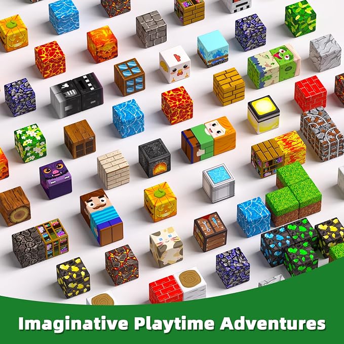200PCS Magnetic Blocks, Magnetic Building Cube Set for Kids Ages 3+, Constructions STEM Stacking Tiles Toy Building Birthday Gifts for Boys Girls