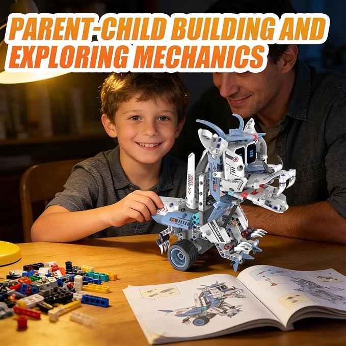 STEM Robot Building Sets for Kids Ages 6-16, 5-in-1 Remote Control and APP Robot Toys,343 Pcs DIY Building Science Educational Kit, Building Block Birthday Present for Teen Boys Girls