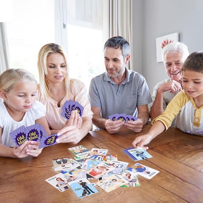 Card Games,Go Fish and Old Maid Card Game for Kids Ages 4-8,Fun Classic Interactive Games for Kids Toddlers Adults,Perfect for Stocking Stuffers Gifts,Family Game Night Party Games(Go Fish&Old Maid)