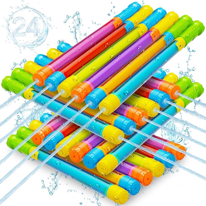 24 Pack Water Gun Squirt Toys for Kids Adults: Outdoor Blaster Water Guns for Kids Age 3-4-5-8-12 Bulk - Fun Water Squirter Toy for Swimming Pool Beach Summer Outside Party Games