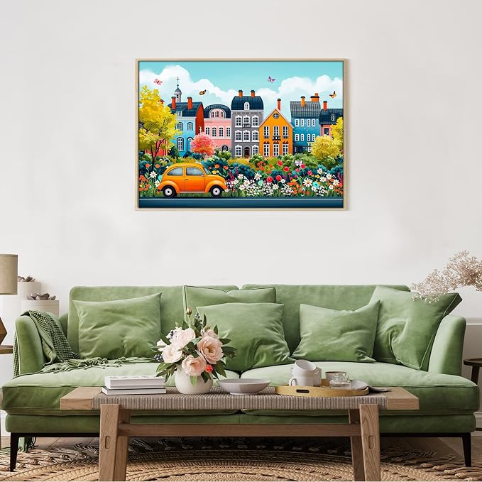 1000 Piece Puzzle for Adults, Small Town Scenery Jigsaw Puzzle, Impossible Puzzles Game, Interlock Perfectly No Dust, Home Decoration Puzzle, Gifts for Easter Father's Mother’s Day