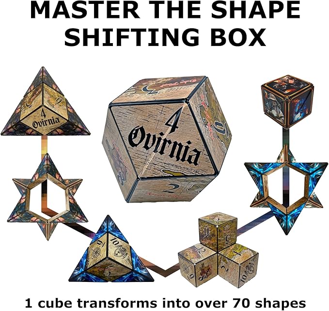 Shashibo Sensory Fidget Toy for Adults & Kids, Stress Relief Fidget Toy for Adults, Teens & Kids, Cool Fidget Toys for Desk, Classroom Must Have, Sensory Shape Shifting Cube, 100+ Possible Shapes