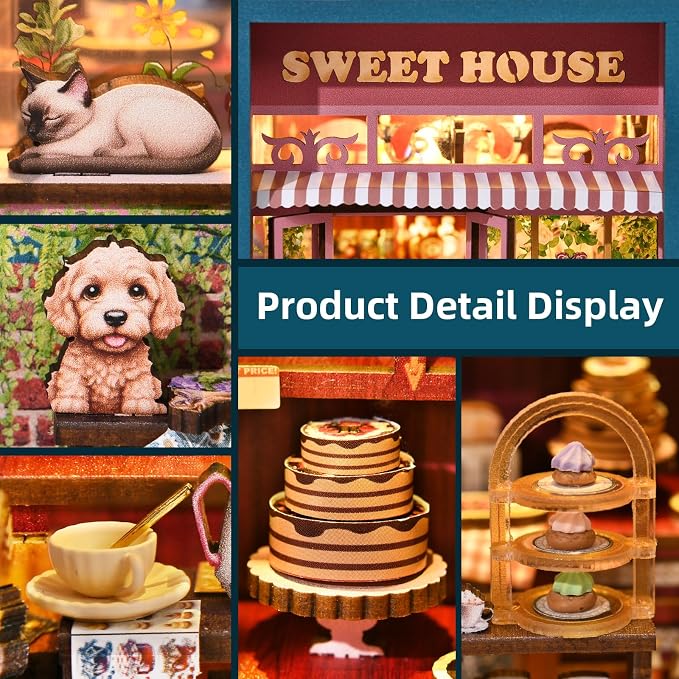 TOYQI Book Nook Kit, DIY Miniature Dollhouse Kit for Adults and Teens | Booknook Tiny House Kit Bookshelf Decoration 3D Wooden Puzzle Bookend