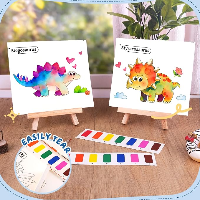 YPLUS Paint with Water Books for Toddlers, Art Craft Toys Watercolor Painting Paper, Gift for Kids Ages 1-3, 2-4, 4-6, Drawing with Brush - Dinosaur