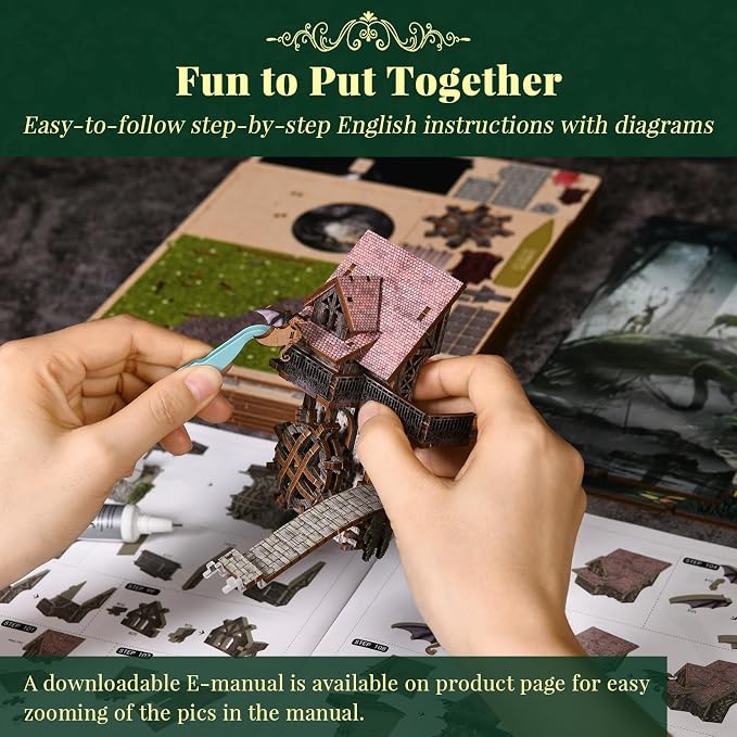 MiniCity DIY Book Nook Kit, DIY Miniature Dollhouse with Lights for Adults and Teens (Down The Rabbit-Hole Alice in Wonderland)