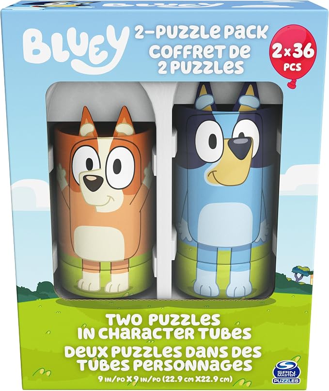 Spin Master Games, Bluey Puzzles 2-Pack, 36 Pieces, Preschool Puzzles, for Ages 3 & Up