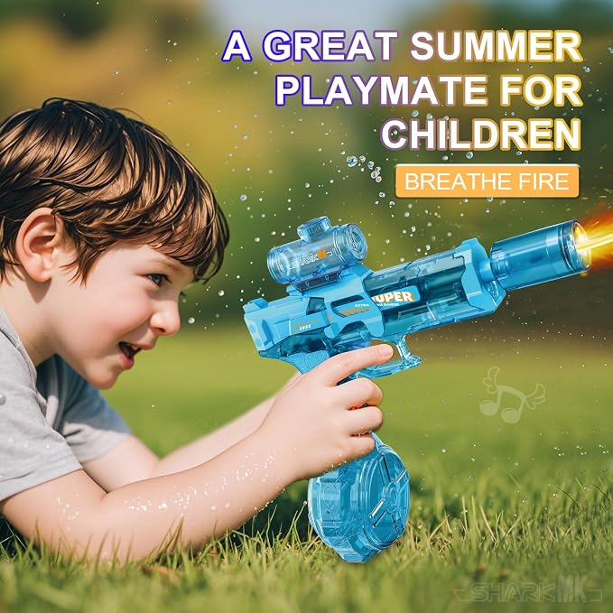 Electric Water Gun for Adults Kids 2 Pack,Automatic Watergun,Ultimate Party Beach Toy Fun Gift for Toddler,Summer Pool Game,Long Range,Rechargeable,Splashy Blaster Electric Water Guns(Pistol,Red+Blue)