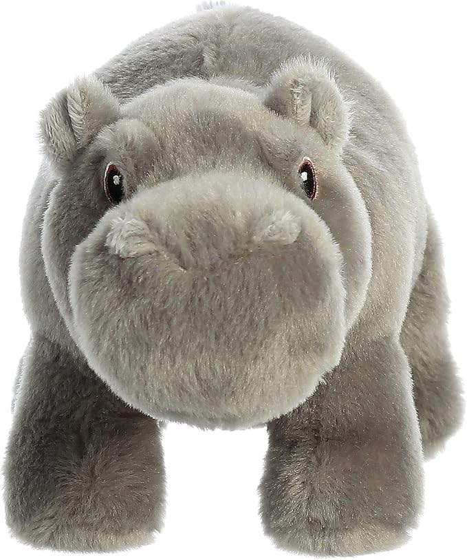 Aurora® Responsibly Made Eco Nation™ Hippopotamus Stuffed Animal - Ideal for Playtime Adventures - Perfect for Birthdays or Just Because - Gray 10.5 Inches