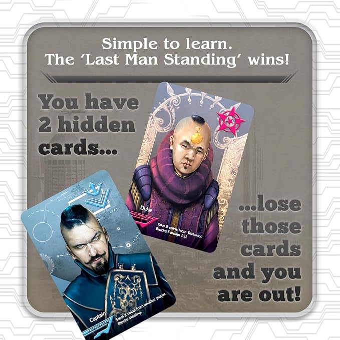 Coup Card Game by Indie Boards & Cards | Fast Bluffing and Social Deduction Strategy | Hidden Roles, Deception, and Player Interaction | Quick 15-Minute Game for 2–6 Players | Adults, Teens, Families