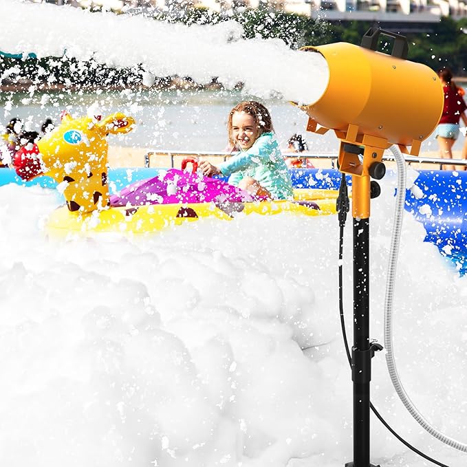 UPGREY Foam Machine for Party, 3–5 m Spray Foam Cannon, AC110V 60Hz Waterproof Foam Party Machine with Adjustable Tripod Stand, Control Box and Pump for Backyard, Pool, Birthday Events