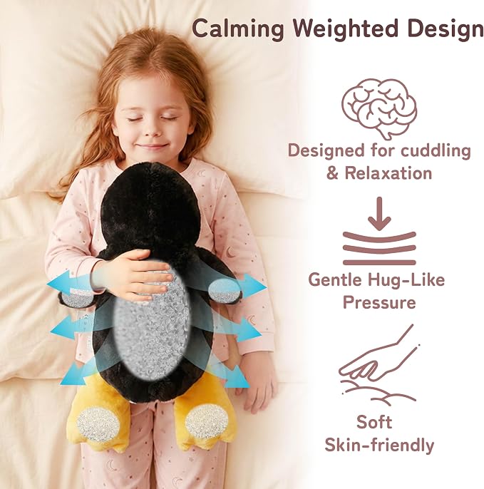Niuniu Daddy Penguin Weighted Stuffed Animals for Kids & Adults, 25" | 5lb Large Weighted Plushies Pillow for Sleeping and Calming, Cute Lying Plush Toy Huggable Gift for Everyday Comfort