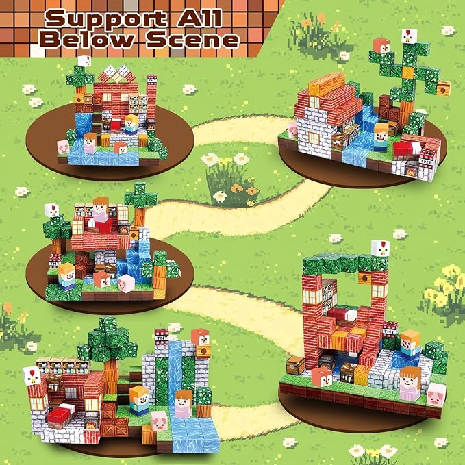 Annexfun 150PCS Magnetic Blocks - Magnetic Building Blocks, Stacking Magnets for Kids, Sensory Toy for STEM Montessori Sensory Toys for Kids 3+ Boys and Girls Christmas Birthday Gifts