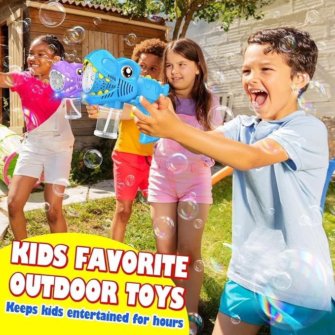 3 Bubble Guns Kids Toys - Rechargeable Bubbles Machine Outside Toys for Ages 3-5 Birthday Gift 3 4 5 6 7 8 Year Old Christmas Stocking Stuffers New Year Eve Gift Easter Valentine (Green+Blue+Purple)