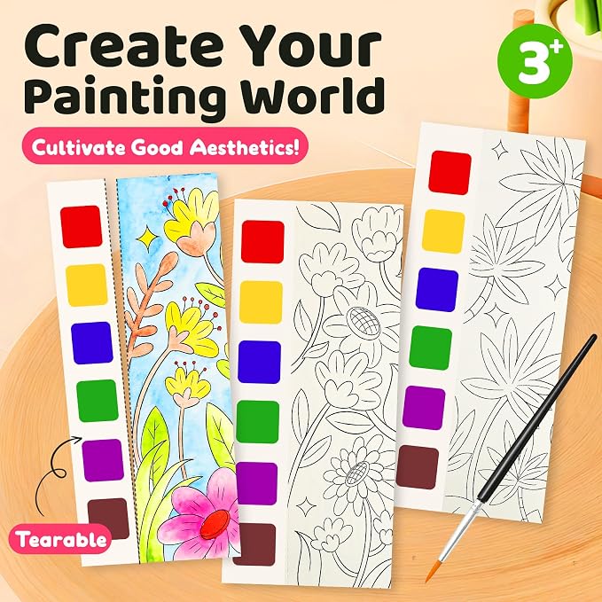 Water Coloring Book,Paint with Water Books for Kids Ages 3-5,Watercolor Painting Book for Toddlers 4-6,Creative Arts and Crafts & Airplane Travel Essentials for Boys Girls