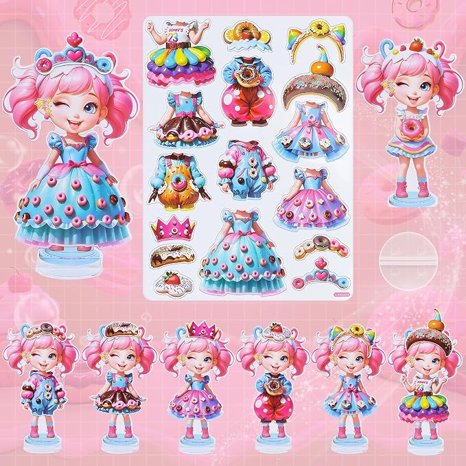 PainZieteg Magnetic Dress Up Dolls,Paper Dolls for Girls, Kids DIY Princess Magnetic Dress-Up Doll for Girl Birthday (Dount Elf)
