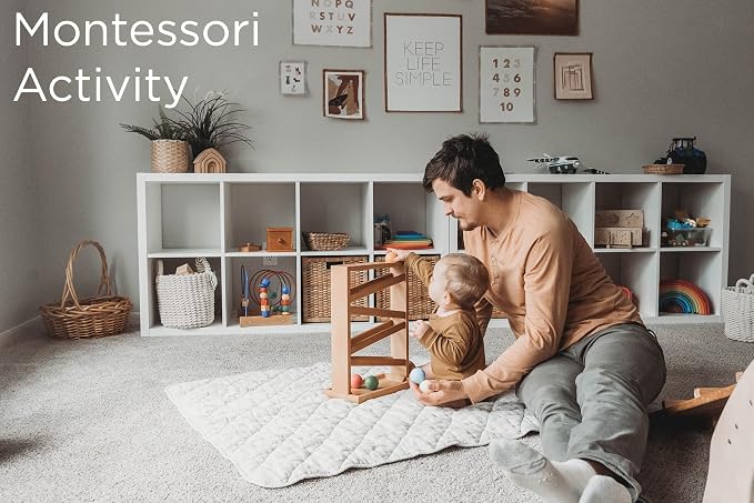 Montessori Ball Tracker Wooden Ball Drop - Wood Toys for 3 Year Old - Educational Toy for Baby and Toddler - Ramp Maze Run Track Toy - First Birthday Gift 18 Months